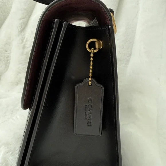 Coach Parker Top Handle Bag, Black Leather, Crossbody bag, Satchel - Picture 3 of 12